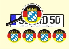 4 x Nummernschild Aufkleber