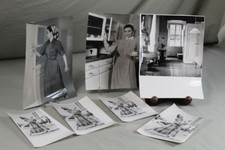 7 ältere Fotografien - wohl 50/60er Jahre - Mode und Wohnen - schwarz/weiss /345