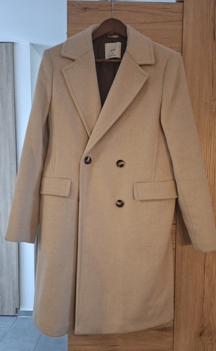 Mng damen wollmantel beige - damen,