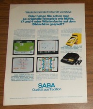 Seltene Werbung SABA VIDEOPLAY Telespiel Wüstenfuchs Videocart Cassetten 1977
