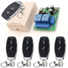 220V 2CH 433Mhz Funk Empfänger Relais Schalter Garagentor mit 5X Fernbedienung