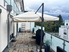 Großer Ampelschirm Schneider Rhodos – 3,0 x 3,0 m – Farbe Natural