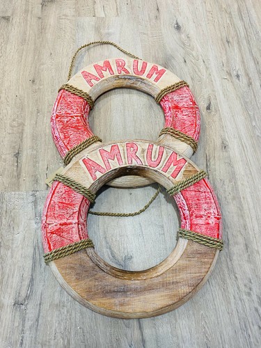 Holz rettungsring mit amrum - holz,
