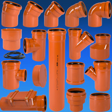 KG Rohr Abwasser Rohr Kanalrohr Abwasserleitung & Formstücke DN110 -> DN200
