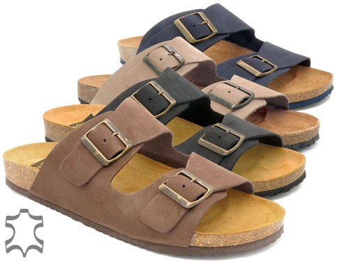 Herren pantoletten nubuk leder - pantoletten,