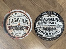2x LAGAVULIN Single Malt Blechschild 20cm Werbeschild Retro Vintage WHISKY Bar