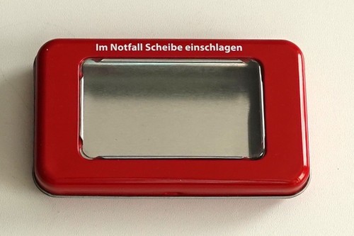Blechdose notfallschokolade - blechdose,