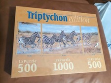 067P) Spiel Spass  Triptychon Edition Zebra Puzzle 2x500  1x1000 Teile NEU & OVP