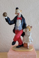 Clown tanzt mit Mädchen 580 gr. Höhe 20 cm, Kunst-Keramik