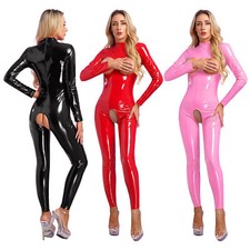 Damen wetlook leder - ,