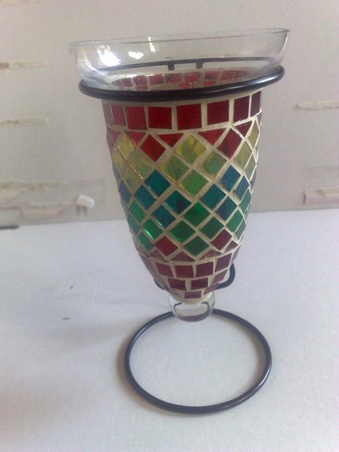 Mosaik-Glasstein-Windlicht