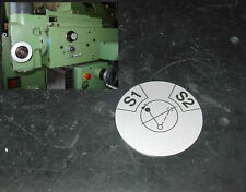 Schild Stufe S1 S2 für FP2NC - FP4NC Dialog 4 Deckel Fräsmaschine