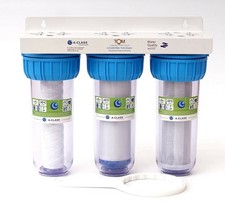 10" 3-Stufen Wasserfilter System Hauswasser Zisterne Brunnen Pumpe 1" Zoll