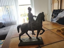 Bartolomeo Colleoni Bronze Figur Reiter auf Steinsockel