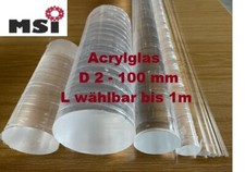 Acrylglas Rundstab wie!! Plexiglas Acryl Stab klar farblos L ab 20 mm D 2-100mm