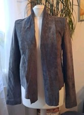 Hallhuber Lederjacke Damen Gr.36 kurz offen  grau