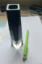 Blockvase Glas Vase schwarz trapezförmig