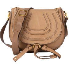 Chloé Brown Leather Marcie Crossbody Bag Tasche