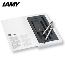 Lamy logo Set Kugelschreiber Druckbleistift brushed Leder Etui Geschenkbox