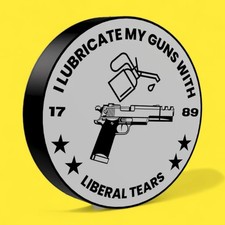 USA Flagge Waffe Pistole "Lubricate My Guns" LED Lampe - Leuchtbox