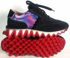Christian Louboutin glänzende Loubishark Sneaker Herren Schuhe Black Gr.41 NEU