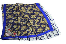 Vintage Sari blau Handarbeit