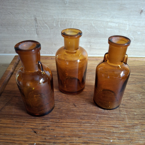 3er set braune glas - braune,