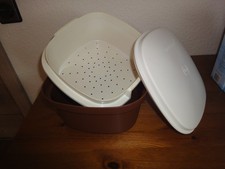 Tupperware Sieb Servierer C37 Thermoduo weiß/braun retro vintage 70er*RAR*TOP*