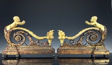 Paar Louis-Seize Kaminböcke