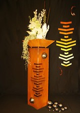 Säule Modern m. Edelstahl Edelrost Rost Skulptur Stele