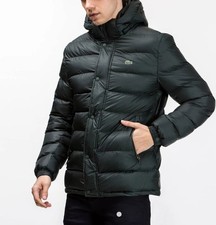 Lacoste Herren Jacke Daunenjacke Größe 52  L/Xl Schwarz Neu mit Etikett Kapuze