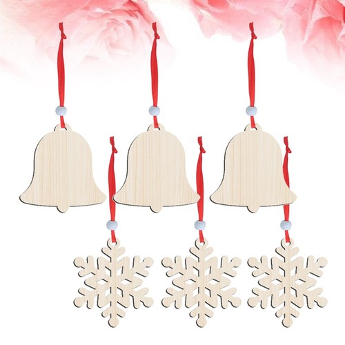 6pcs reusable wooden snowflake - 6pcs,