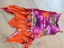 Träger Goa Festival Hippie Elfe Kleid kurz bunt  mit Blumen und Zipfel  Gr.  S