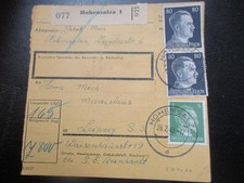 #1712 Paketkarte aus HOHENSALZA nach Leipzig