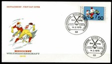 Eishockey. WM-1975, München und Düsseldorf. FDC(2). BRD 1975