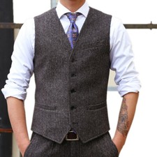 Herren Tweed Weste Retro