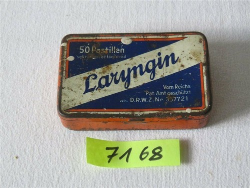 Alte leere blechdose - alte, laryngin