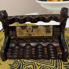 Vintage Standbank aus Holz mit