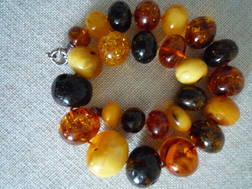 Bernsteinkette amber necklace - ,