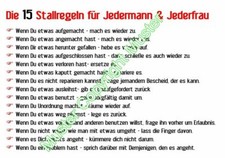 30x20 cm Schild 15 Stallregeln Weidezaun Reitplatz Roundpen Longierzirkel