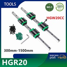 2X HGR20 300mm-1500mm Linearführung Führungsschiene Rail +4X HGW20CC Gleitblock