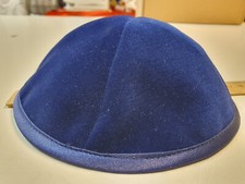 Kippa, Jarmulke, Kippah,Kipa Samt dukelblau 16-17cm 