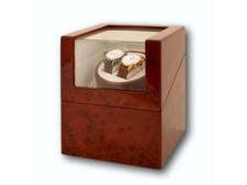 Uhrenbeweger "Kubus" 2 Uhren Wurzelholz WatchWinder