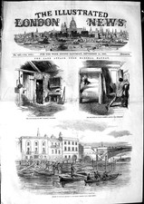 Original Old Antique Print