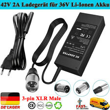 42V 2A Scooter Ladegerät für 36V Lithium Akku Elektrofahrrad 3 Pin XLR Stecker