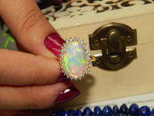 Natur Opal & Moissanit Halo