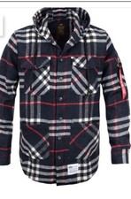 Alpha Industries Flanell Hoody Shirt ( Hemd ) XL