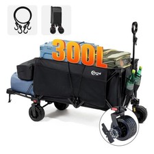 300 L Volumen – PORTAL XXXL Bollerwagen, faltbar, 17×10 cm Reifen, Bremse