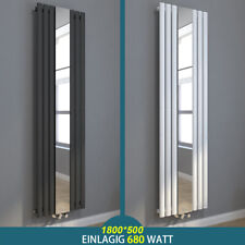 Design Röhren Heizkörper Bad Paneelheizkörper Vertikal mit Spiegel 1800x500mm 