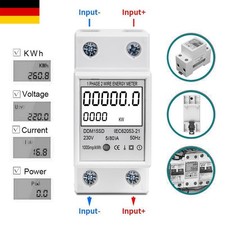 AC 230V LCD Wechselstromzähler Stromzähler Geeicht Für DIN Hutschiene 1/3Phasen